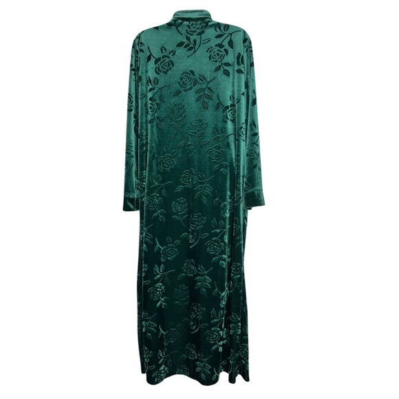Cinema Etoile Green Floral Velvet Robe Small - Picture 4 of 10